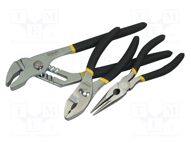 Kit: pliers; Pcs: 3; adjustable,half-rounded nose,universal