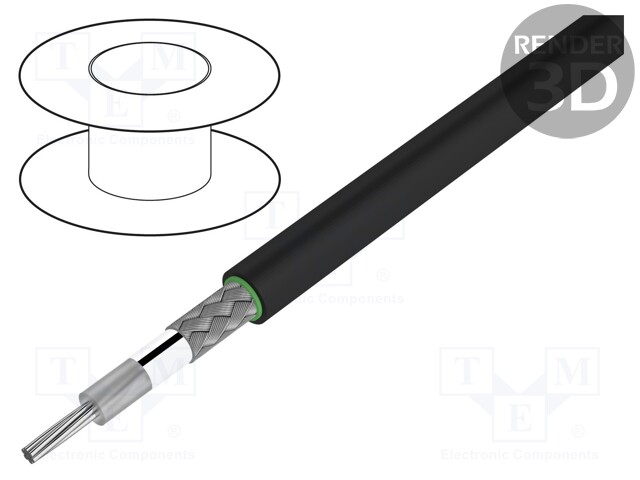 Wire: coaxial; SKT179/75; stranded; Cu; TPE; black; 100m