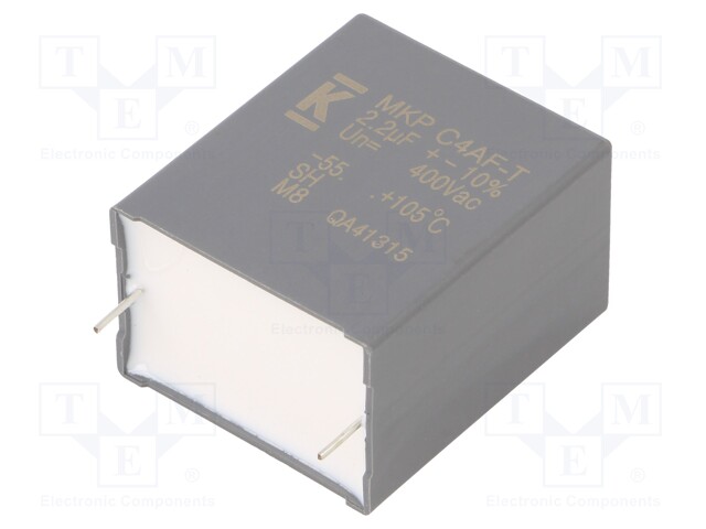 AC Film Capacitor, 2.2 µF, 400 VAC, Metallized PP, ± 10%, C4AF Series, Radial Box