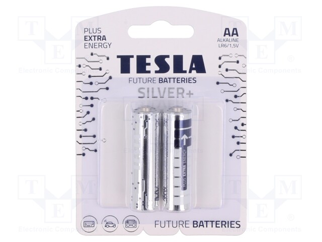 Battery: alkaline; 1.5V; AA; non-rechargeable; Ø14.5x50.5mm; 2pcs.