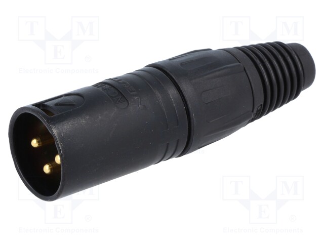 Plug; XLR; male; PIN: 3; straight; for cable; soldering; 16A; 3.5÷8mm