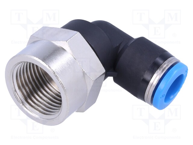 Push-in fitting; angled 90°; Input thread: G 3/8" internal; 8mm