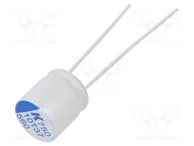 Polymer Aluminium Electrolytic Capacitor, 560 µF, 10 V, Radial Leaded, A750 Series, 0.016 ohm