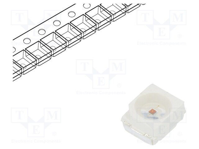 LED; SMD; 3528,PLCC2; yellow; 1000÷2300mcd; 3.5x2.8x1.8mm; 120°