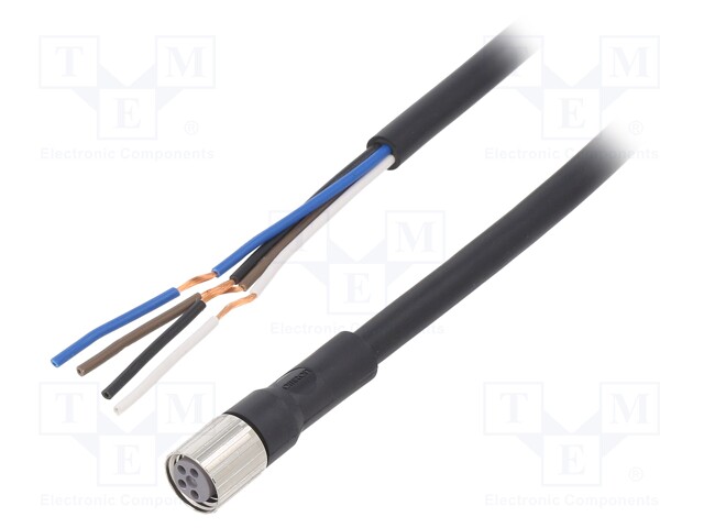 Connection lead; M8; PIN: 4; straight; Len: 10m; plug; 1A; -10÷80°C