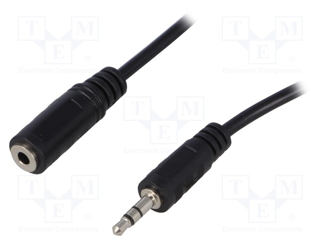 Cable; Jack 3.5mm socket,Jack 3.5mm plug; 3m; black