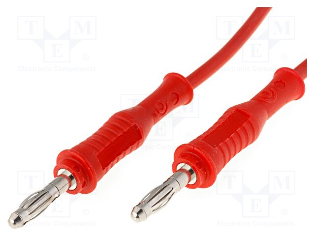 Test lead; silicone; 1m; red; 20A; 70VDC; Cond.cross sec: 1mm2