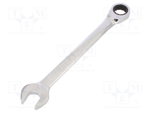 Key; combination spanner,with ratchet; 19mm; nickel plated