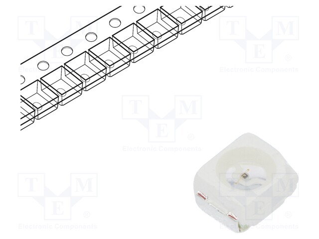 LED; SMD; 3528,PLCC2; yellow; 180÷430mcd; 3.5x2.8x1.8mm; 120°; 20mA