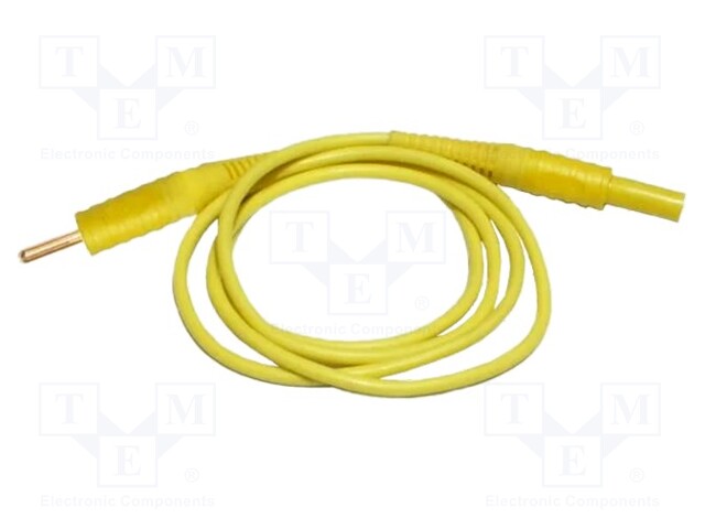 Test lead; banana plug 4mm,both sides; Len: 1.2m; yellow