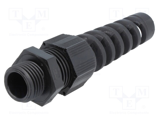 Cable gland; with strain relief; M16; IP68; Mat: polyamide; black