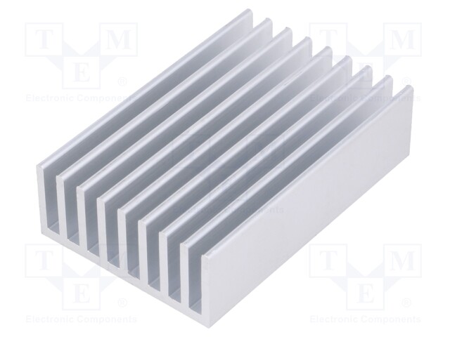 Heatsink: extruded; grilled; natural; L: 50mm; W: 33mm; H: 14mm; plain