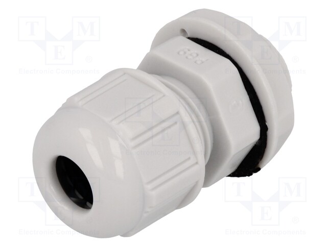 Cable gland; PG9; IP68; Mat: polyamide; light grey; UL94V-2