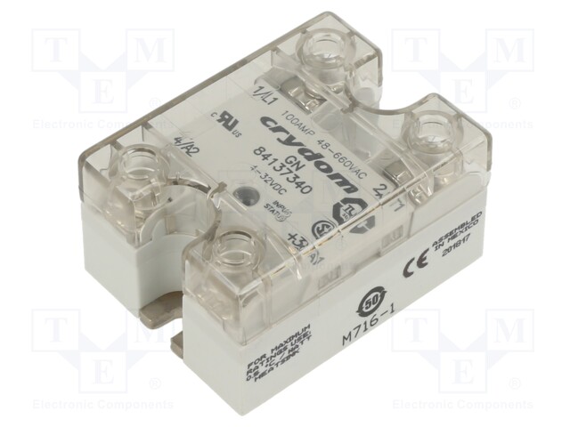 Relay: solid state; Ucntrl: 4÷32VDC; 100A; 48÷660VAC