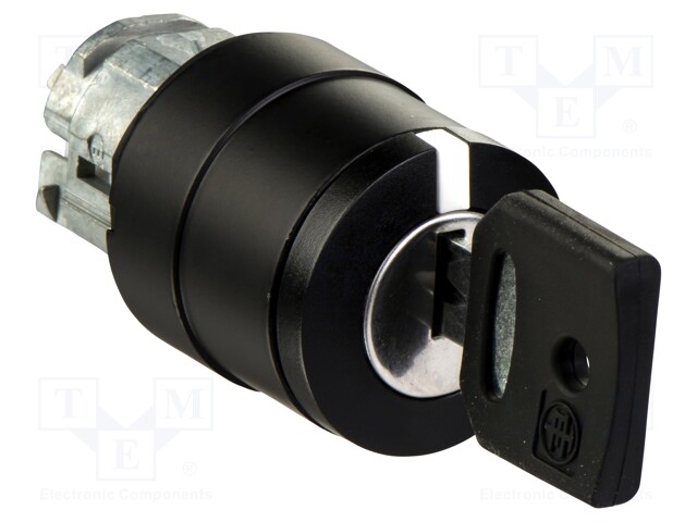 Switch: rotary with key; 22mm; black; Illumin: none; IP66; Ø22mm