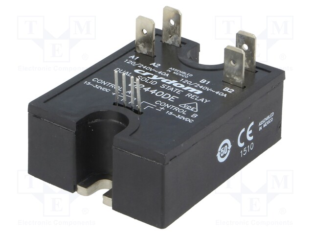 Relay: solid state; Ucntrl: 15÷32VDC; 40A; 24÷280VAC; -40÷80°C