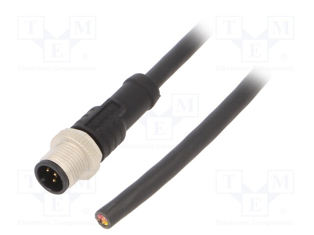 Connection lead; M12; PIN: 5; straight; 1m; plug; 60VAC; 4A; -20÷80°C