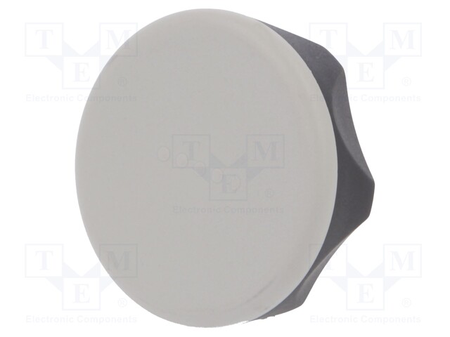 Knob; Dia: 45mm; H: 26mm; technopolymer (PA); black; Cap: grey