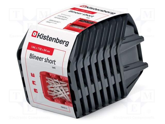 Container: cuvette; black; 118x144x84mm; 8pcs; KBISS15; BINEER