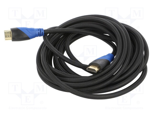 Cable; HDMI 1.4; HDMI plug,both sides; Len: 5m; black; 30AWG