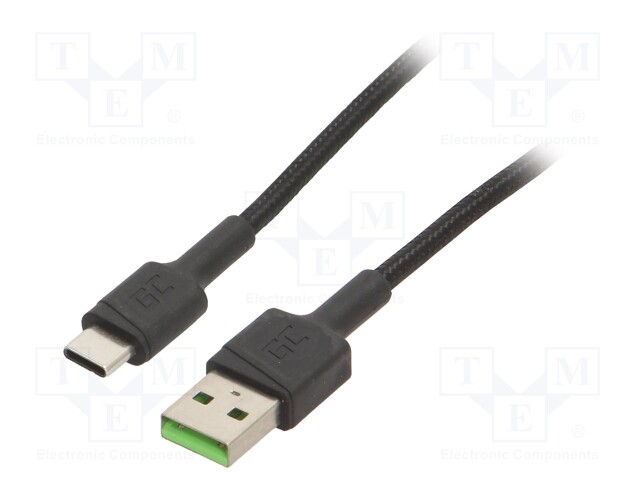 Cable; USB 2.0; USB A plug,USB C plug; 2m; black; 480Mbps