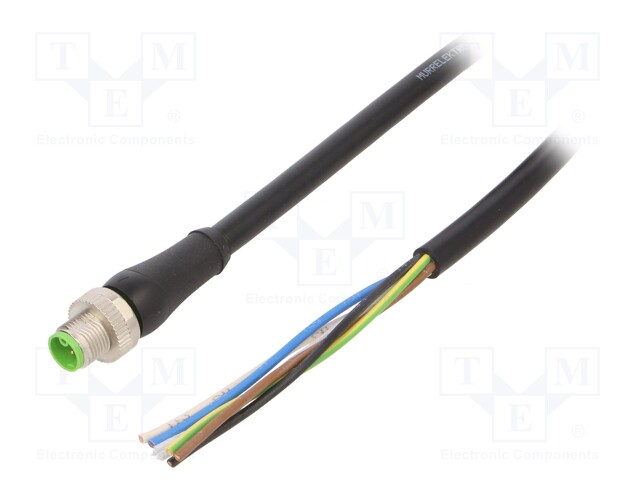 Connection lead; male; IP67; 63VAC; 63VDC; 12A; 1.5m; PIN: 5; plug