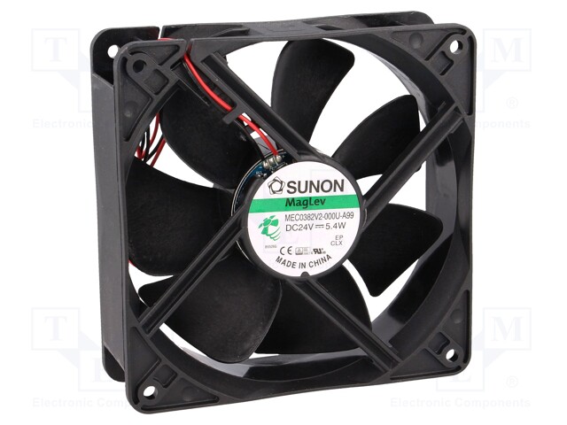 Fan: DC; axial; 24VDC; 120x120x38mm; 197.2m3/h; 44dBA; Vapo; 24AWG