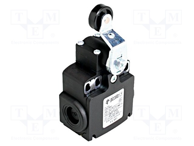 Limit switch; lever R 40mm, plastic roller Ø20mm; NO + NC; 10A