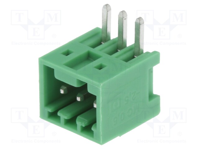 Pluggable terminal block; 2.5mm; ways: 3; angled 90°; socket; male