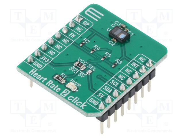 Click board; heart rate sensor; I2C; MAXM8616; 3.3/5VDC