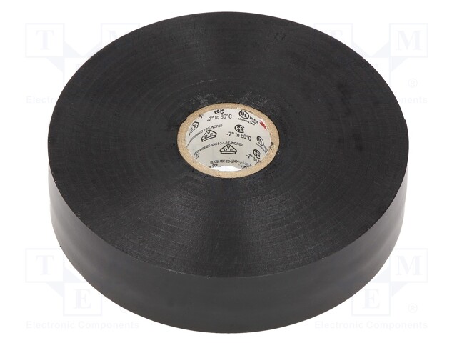 Tape: electrical insulating; W: 25mm; L: 33m; D: 0.25mm; black; 200%