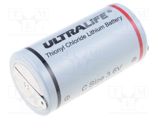 Battery: lithium; 3.6V; C; soldering lugs; Ø26.2x50mm; 6500mAh