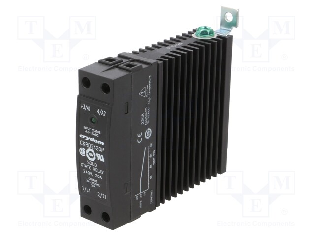 Relay: solid state; Ucntrl: 4÷32VDC; 20A; 24÷280VAC; DIN,on panel