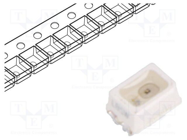 LED; SMD; Mini PLCC2; orange; 5.6÷22.4mcd; 2.2x1.4x1.3mm; 60°; 2mA