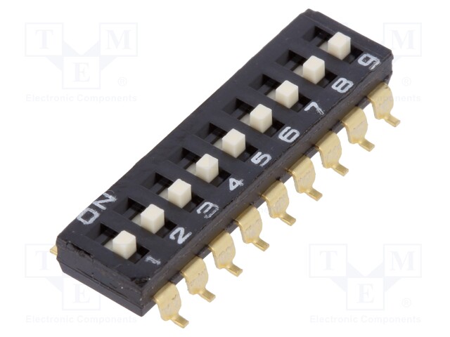 Switch: DIP-SWITCH; Poles number: 9; ON-OFF; 0.025A/24VDC; Pos: 2