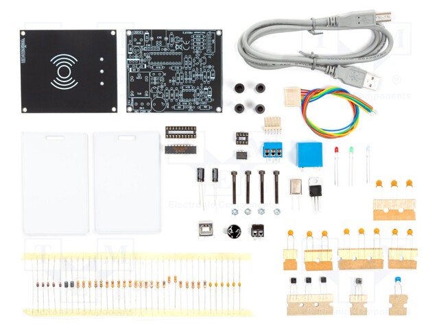 PROXIMITY card reader; 12VDC; Equipment: two cards; 69x80x47mm