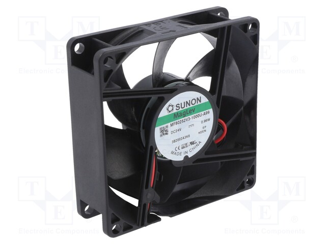 Fan: DC; axial; 24VDC; 80x80x25mm; 56.06m3/h; 28dBA; Vapo; 2600rpm