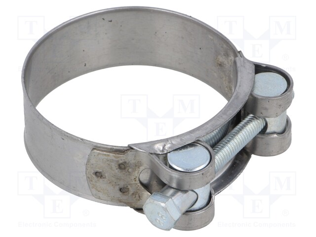 T-bolt clamp; W: 22mm; Clamping: 56÷59mm; chrome steel AISI 430