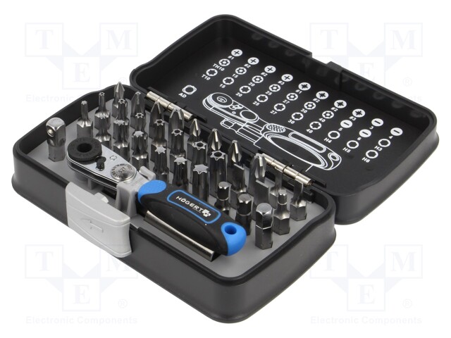 Kit: screwdriver bits; plastic box; 33pcs.