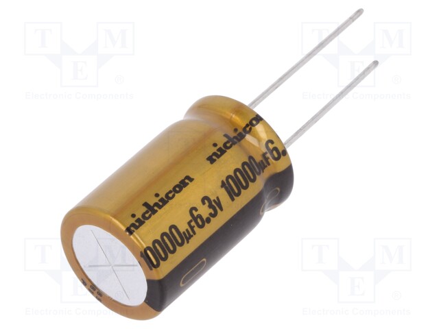 Capacitor: electrolytic; THT; 10000uF; 6.3VDC; Ø16x25mm; ±20%; 0.28