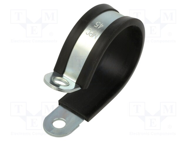 Fixing clamp; ØBundle : 45mm; W: 20mm; steel; Cover material: EPDM