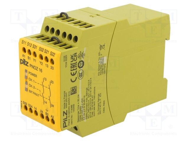 Module: safety relay; Series: PNOZ 16; Mounting: DIN; 24VDC; 230VAC