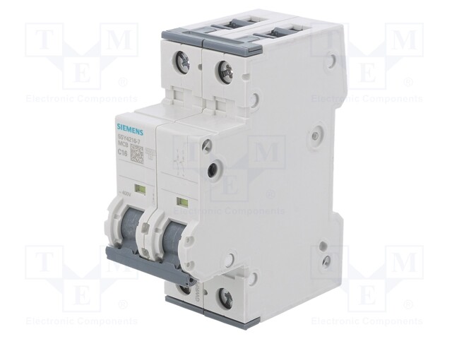 Circuit Breaker, MCB, 5SY4, 2P, 10 kA, 400 V, 16 A