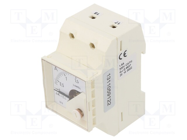 Meter; for DIN rail mounting; analogue; 0÷1,5A; True RMS; 40÷72Hz