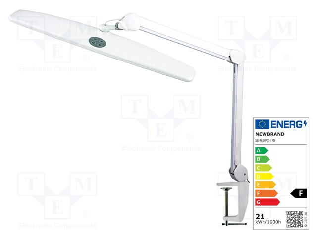 Desk lamp; 21W; 230VAC 50Hz; Plug: EU; 2.3kg; Arm len: 900mm; 1100lm