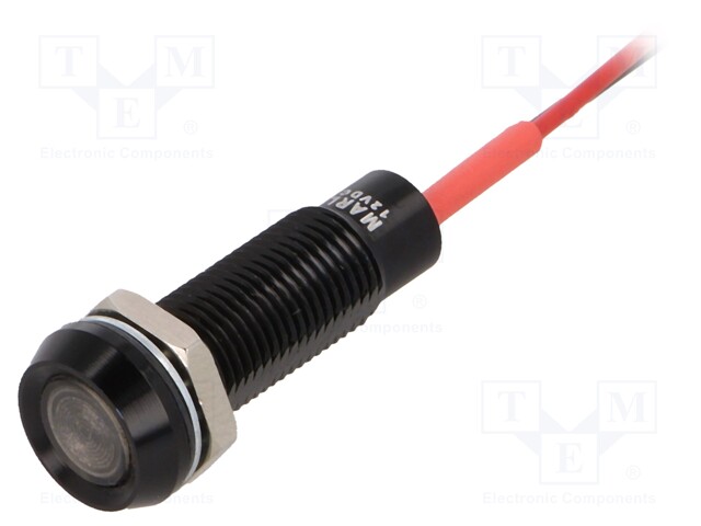 Indicator: LED; recessed; 12VDC; Cutout: Ø8.1mm; IP67; 1500mm leads