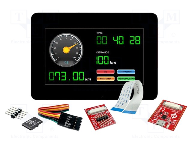 Dev.kit: with display; TFT; 4.3"; 480x272; Display: graphical; 32kB