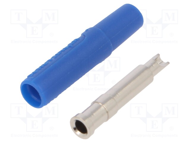 Socket; 2mm banana; 10A; 33VAC; 70VDC; Overall len: 21mm; blue