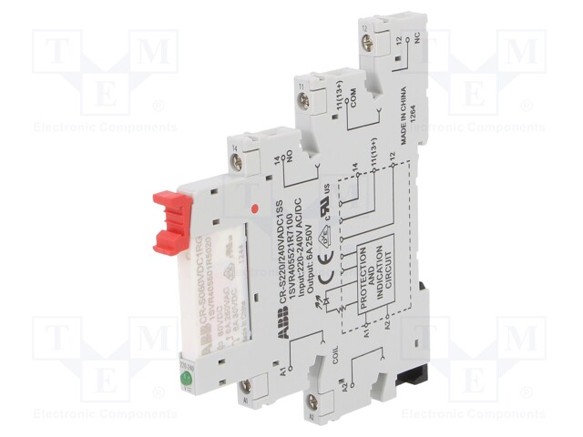 Relay: interface; SPDT; Ucoil: 230VDC; Ucoil: 230VAC; Mounting: DIN