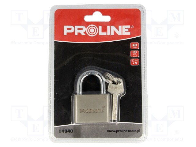 Padlock; Application: gates,cabinets,sheds; Kind: shackle; 40mm